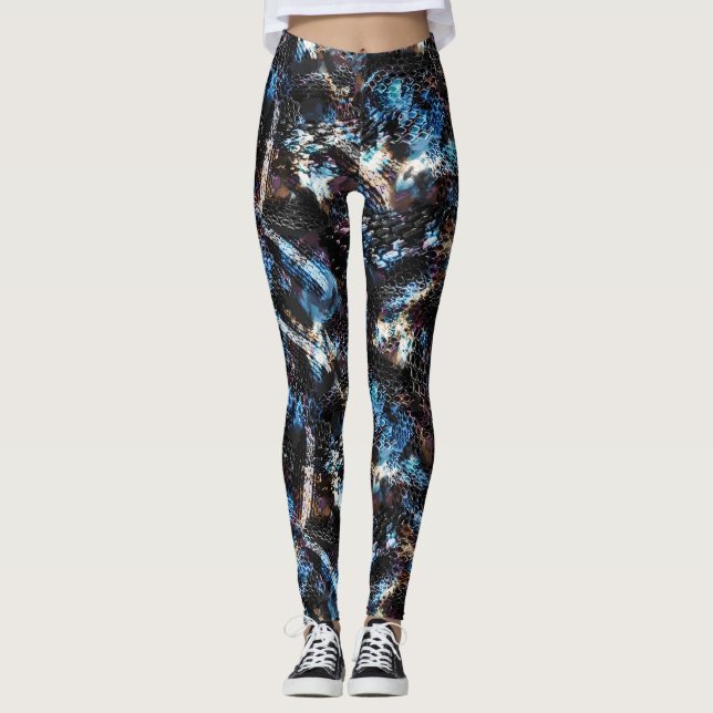 Nahtlose Schlange Reptil Eidechsenleder Leggings (Vorderseite)