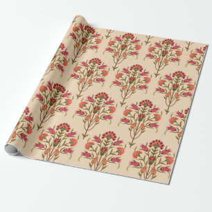 nahtlose Schleimhaut-Blume Muster Design Creme Bac Geschenkpapier