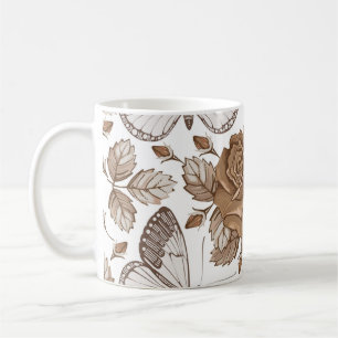 Nahtlose Schmetterlinge Motten Insekt fliegen. Blu Kaffeetasse
