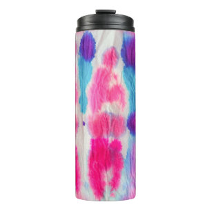 Nahtlose schmutzige Kunst. Helle, farbenfrohe Farb Thermosbecher