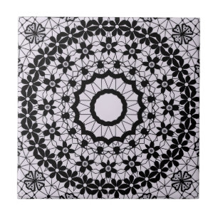 Nahtlose schwarze Spitze lacy retro ornamentale ro Fliese