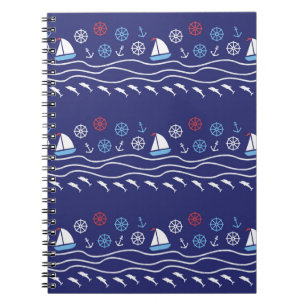 Nahtlose Seemannsform. Vintage Darstellung.  Notizblock