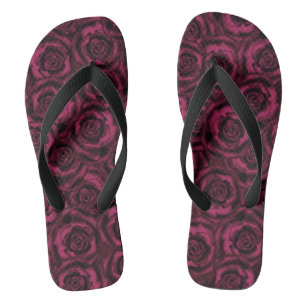 Nahtlose Seidensatin-Rose Blume Blumenzauber Flip Flops