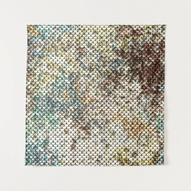 Nahtlose Sequins Textur: funkelnder Hintergrund. Wandteppich (Vorderseite)