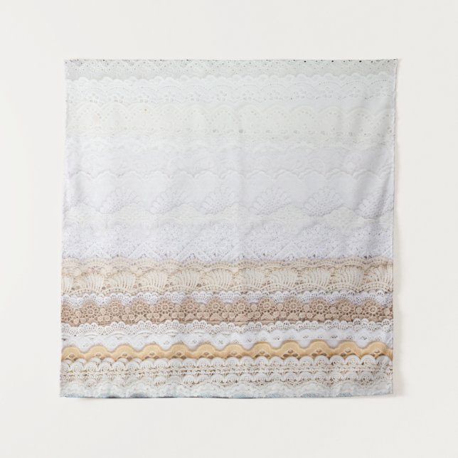 Nahtlose Spitzen-Sammlung: Texturen aus Stoff Wandteppich (Vorderseite)