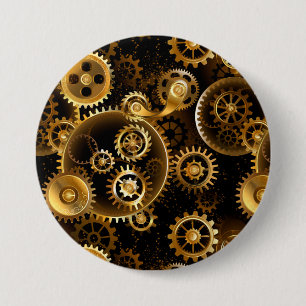 Nahtlose Steampunk-Messinggeräte Button