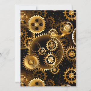 Nahtlose Steampunk-Messinggeräte Einladung