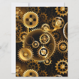 Nahtlose Steampunk-Messinggeräte Einladung