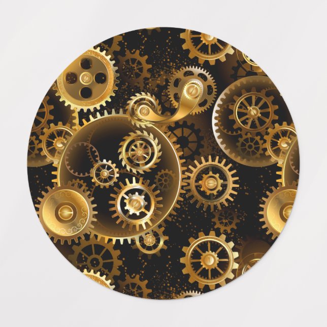 Nahtlose Steampunk-Messinggeräte Etiketten (Design 1)