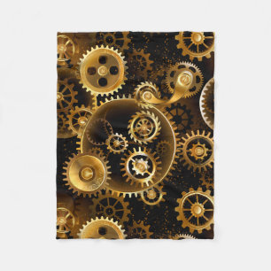 Nahtlose Steampunk-Messinggeräte Fleecedecke