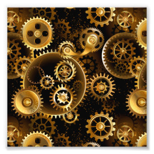 Nahtlose Steampunk-Messinggeräte Fotodruck