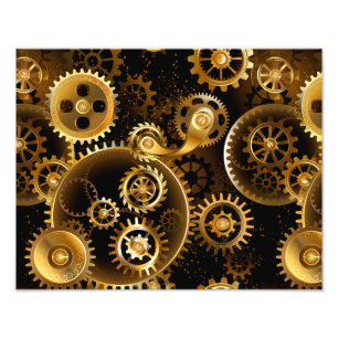 Nahtlose Steampunk-Messinggeräte Fotodruck