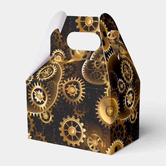 Nahtlose Steampunk-Messinggeräte Geschenkschachtel (Vorderseite)