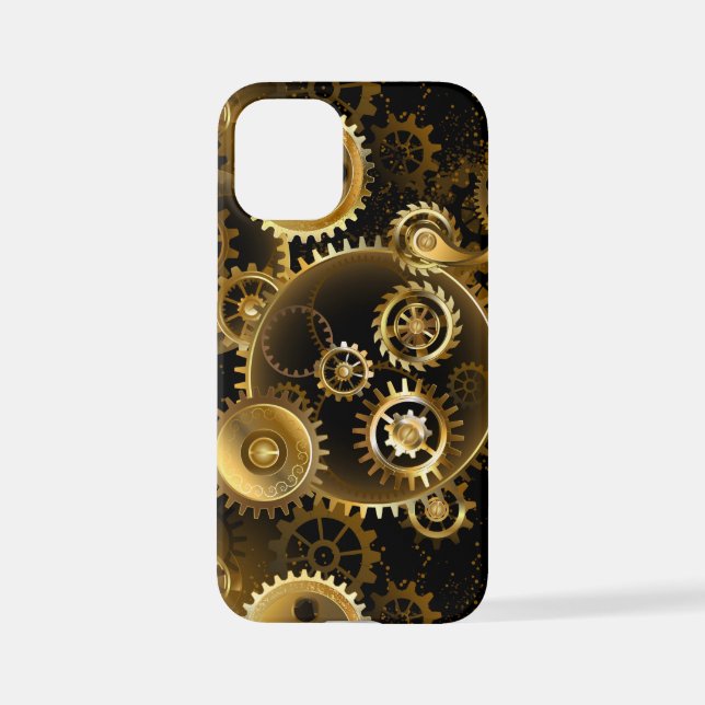 Nahtlose Steampunk-Messinggeräte iPhone Hülle (Rückseite)