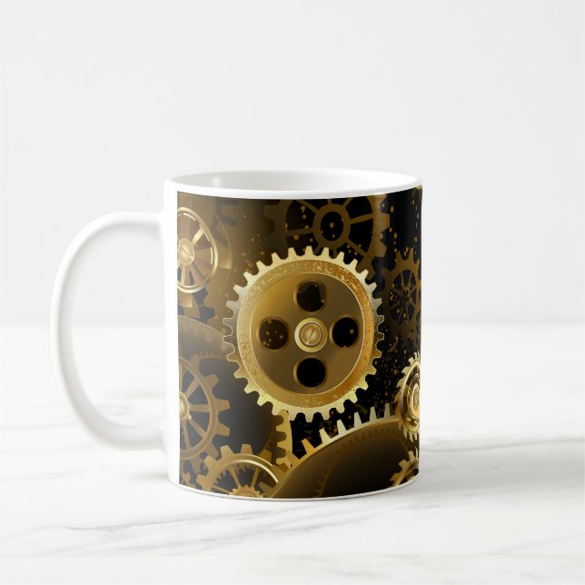 Nahtlose Steampunk-Messinggeräte Kaffeetasse (Links)