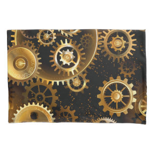 Nahtlose Steampunk-Messinggeräte Kissenbezug