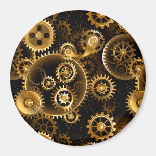 Nahtlose Steampunk-Messinggeräte Magnet