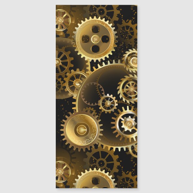 Nahtlose Steampunk-Messinggeräte Magneteinladung (Vorderseite)