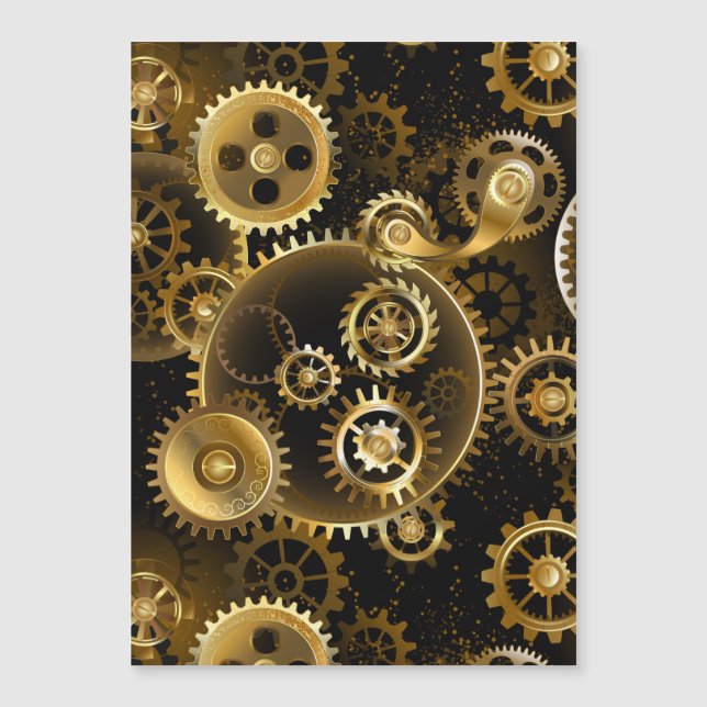 Nahtlose Steampunk-Messinggeräte Magnetkarte (Vorderseite)