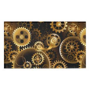 Nahtlose Steampunk-Messinggeräte Namenschild