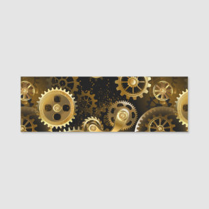 Nahtlose Steampunk-Messinggeräte Namensschild