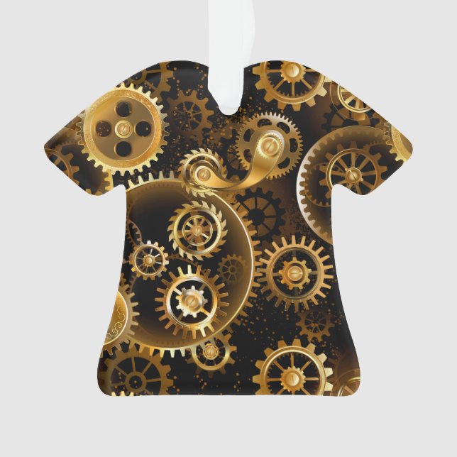 Nahtlose Steampunk-Messinggeräte Ornament (Vorderseite)