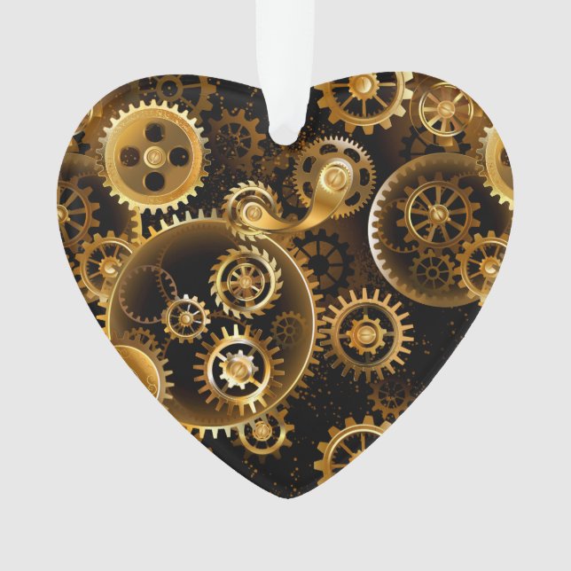 Nahtlose Steampunk-Messinggeräte Ornament (Vorderseite)