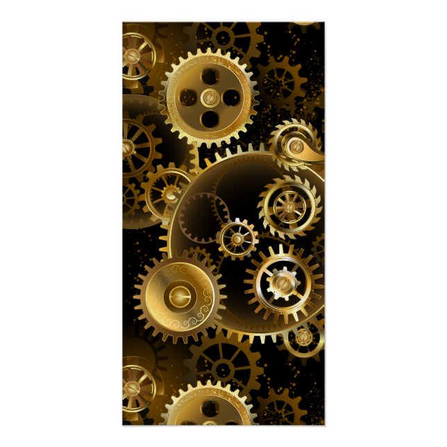Nahtlose Steampunk-Messinggeräte Poster (Vorderseite)