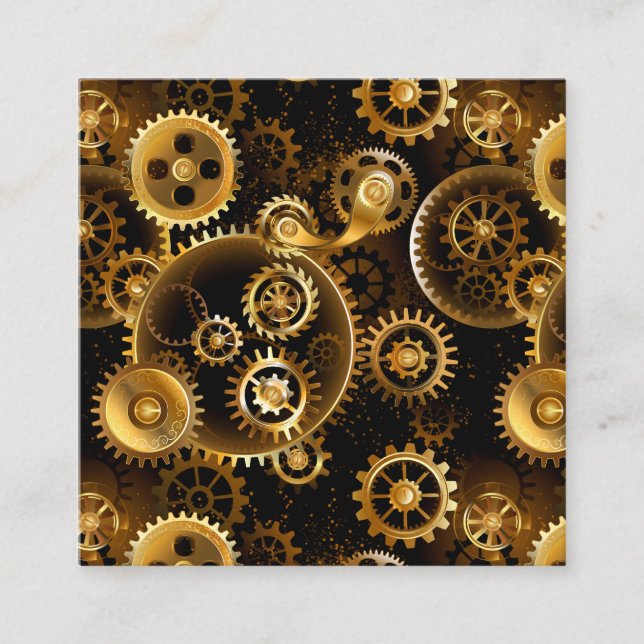 Nahtlose Steampunk-Messinggeräte Rabattkarte (Vorderseite)