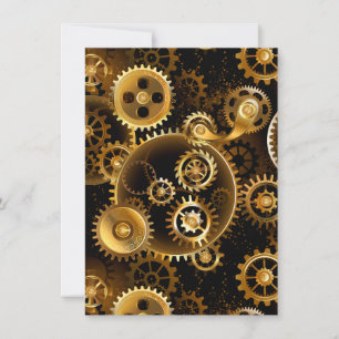 Nahtlose Steampunk-Messinggeräte Save The Date
