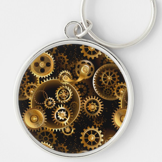 Nahtlose Steampunk-Messinggeräte Schlüsselanhänger (Vorne)