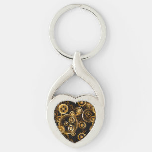 Nahtlose Steampunk-Messinggeräte Schlüsselanhänger