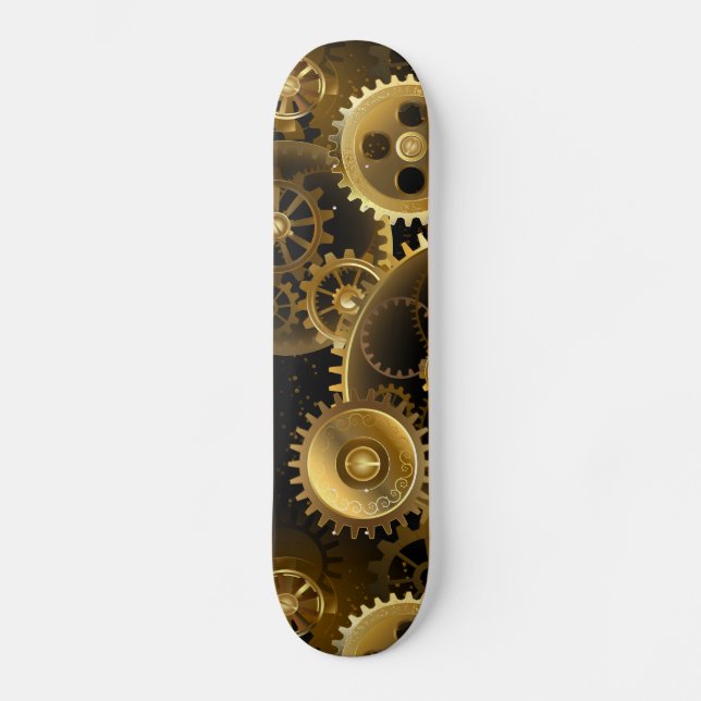 Nahtlose Steampunk-Messinggeräte Skateboard (Vorderseite)