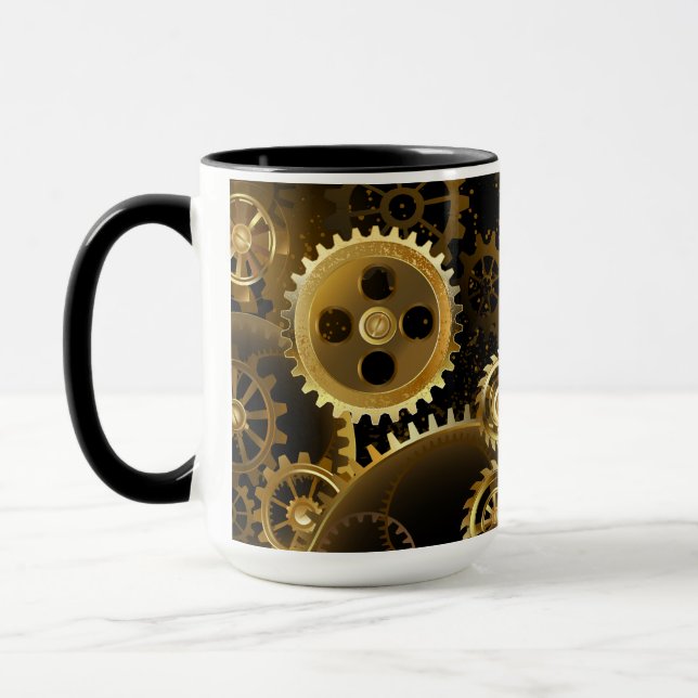 Nahtlose Steampunk-Messinggeräte Tasse (Links)