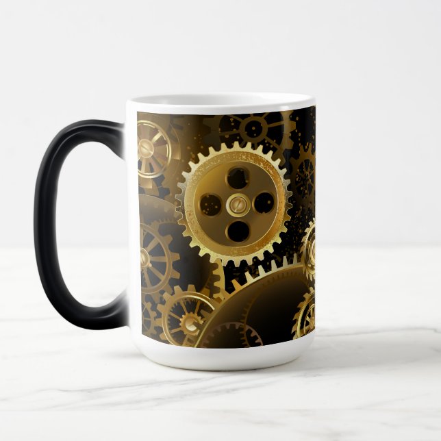 Nahtlose Steampunk-Messinggeräte Verwandlungstasse (Links)