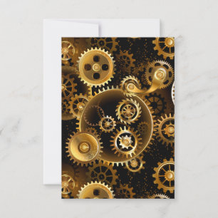 Nahtlose Steampunk-Messingzahnräder Dankeskarte