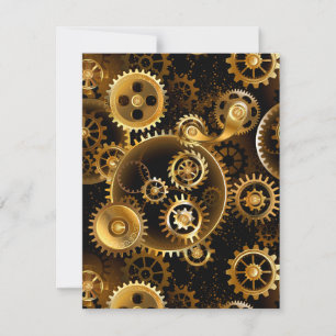 Nahtlose Steampunk-Messingzahnräder Dankeskarte