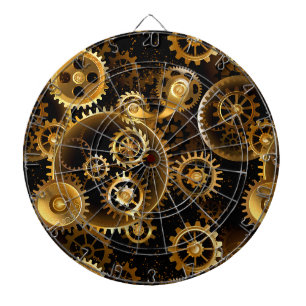 Nahtlose Steampunk-Messingzahnräder Dartscheibe