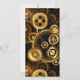 Nahtlose Steampunk-Messingzahnräder Karte