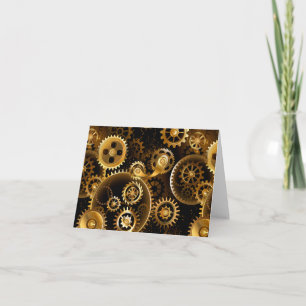 Nahtlose Steampunk-Messingzahnräder Karte