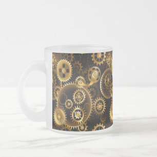 Nahtlose Steampunk-Messingzahnräder Mattglastasse