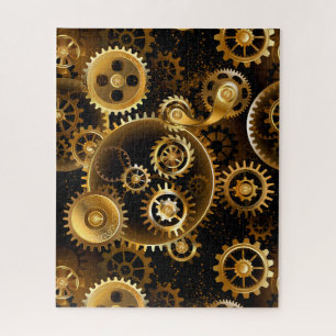 Nahtlose Steampunk-Messingzahnräder Puzzle