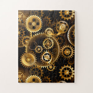 Nahtlose Steampunk-Messingzahnräder Puzzle