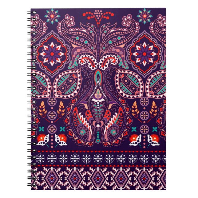 Nahtlose Streifen. Blumentapete. Colorf Notizblock (Vorderseite)