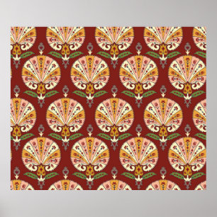 Nahtlose Suzani farbenfrohe Muster. Vintages Multi Poster