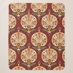Nahtlose Suzani farbenfrohe Muster. Vintages Multi Sherpadecke