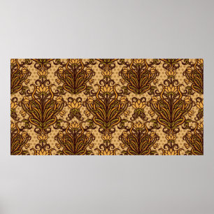 Nahtlose Tapete im Jugendstil, Vintag i Poster