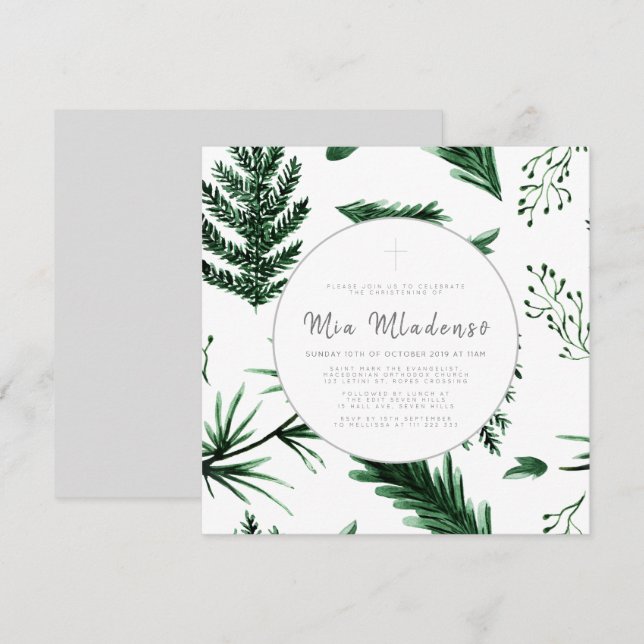 Nahtlose Taufe für Baby Christening Einladung (Vorne/Hinten)