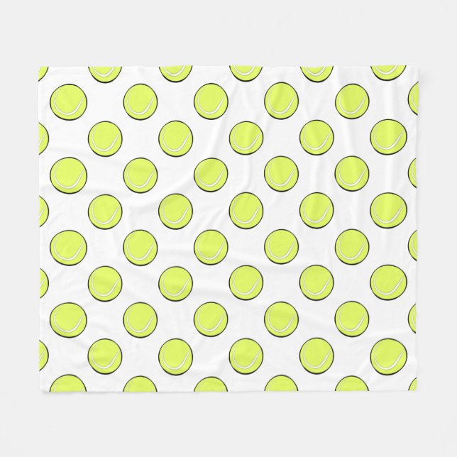 Nahtlose Tennissball-Muster \ Fleecedecke (Vorderseite (Horizontal))