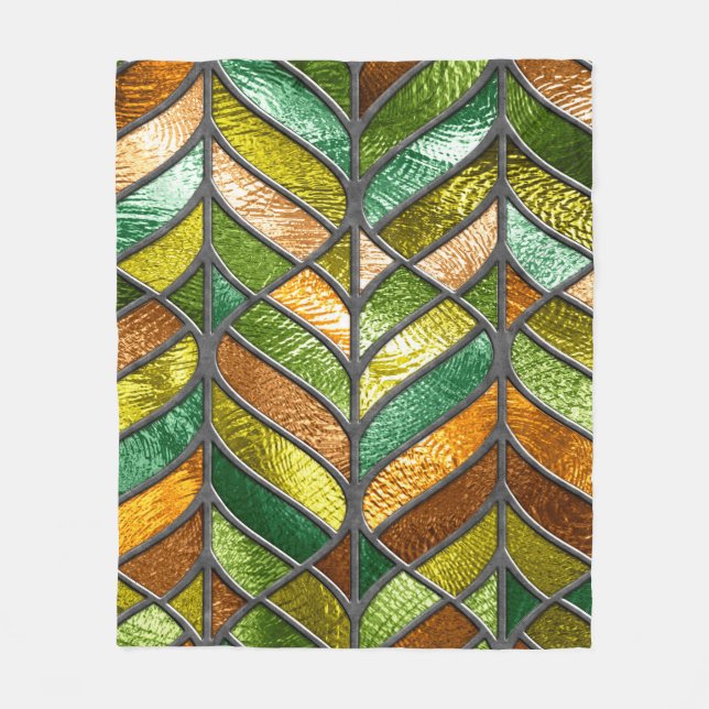 Nahtlose Textur aus festem Glas mit Blattmuster,  Fleecedecke (Vorderseite)